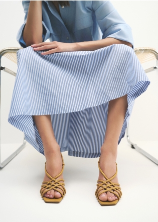 Sandalias Tacon LOLA CRUZ Mod.012Z14BK mostaza