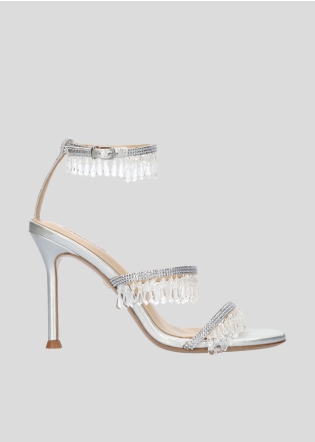 LOLA CRUZ Heeled sandals Mod. 016Z00BK silver