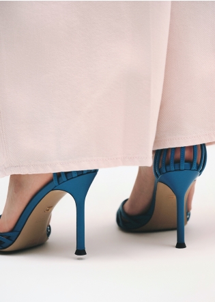 Sandalias Tacon LOLA CRUZ Mod.021Z14BK azul zafiro