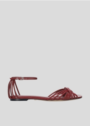 Sandalias Planas LOLA CRUZ Mod.022Z14BK burgundi