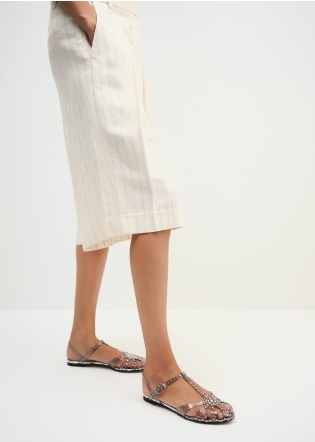 Sandalias Planas LOLA CRUZ Mod.025Z71BK plata