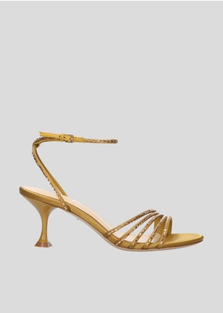LOLA CRUZ Heeled sandals Mod. 088Z75BK mustard yellow