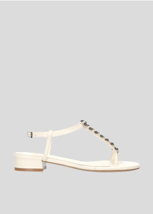 Sandalias Planas LOLA CRUZ Mod.144Z14BK off white