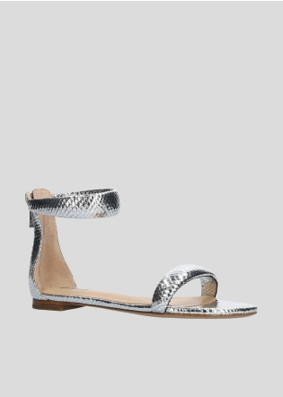 Sandalias Planas LOLA CRUZ Mod.153Z51BK plata