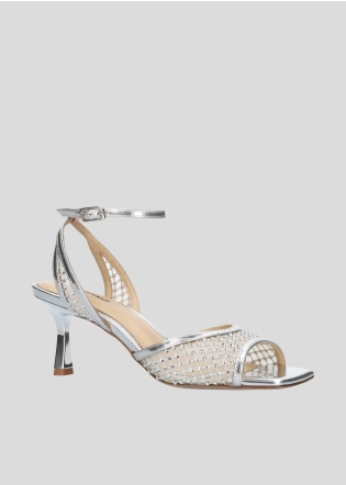 LOLA CRUZ Heeled sandals Mod. 190Z17BK silver
