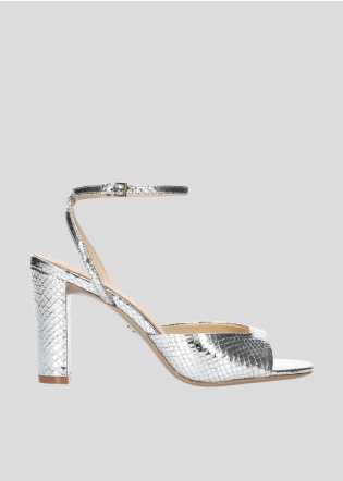 LOLA CRUZ Heeled sandals Mod. 240Z51BK silver