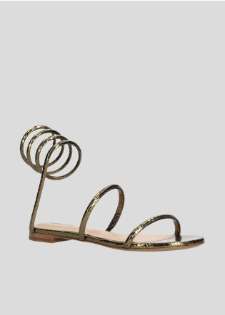LOLA CRUZ Flat Sandals Mod. 343Z51BK kaki green