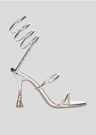 LOLA CRUZ Flat Sandals Mod. 346Z51BK silver