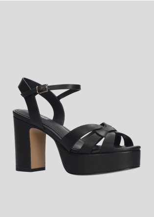 LOLA CRUZ Platform Sandals Mod. 414P10BK black
