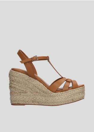 LOLA CRUZ Platform Sandals Mod. 308P10BK tan