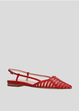 LOLA CRUZ Ballerinas Mod. 064Z13BK red