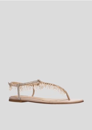 LOLA CRUZ Flat Sandals Mod. 018Z00BK nude