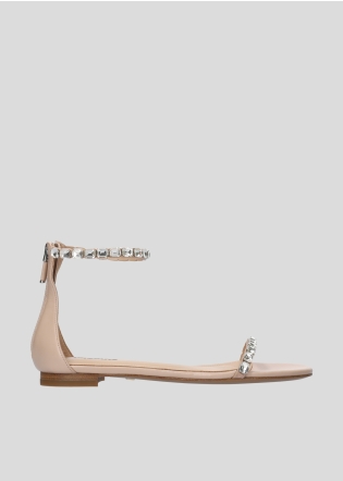 LOLA CRUZ Flat Sandals Mod. 214Z07BK nude