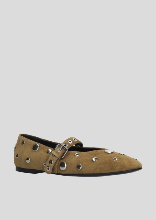 LOLA CRUZ Ballerinas Mod. 175Z30BK olive green