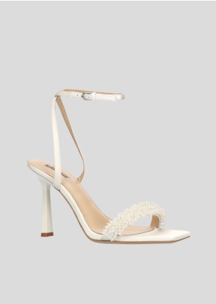Sandalias Tacon LOLA CRUZ Mod.063Z00BK blanco