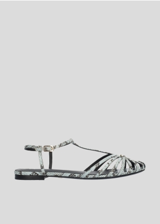 Sandalias Planas LOLA CRUZ Mod.138Z99BK celeste