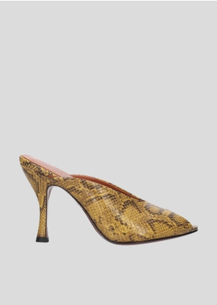 LOLA CRUZ Heeled sandals Mod. 045Z99BK mustard yellow