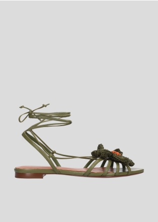 Sandalias Planas LOLA CRUZ Mod.036Z14BK verde kaki