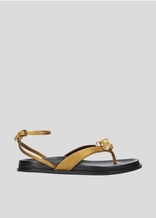 Sandalias Planas LOLA CRUZ Mod.087Z75BK mostaza