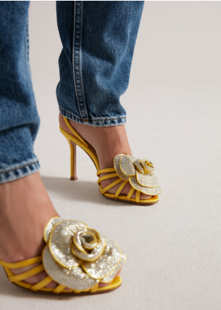 Zapatos Tacon LOLA CRUZ Mod.055Z75BK amarillo