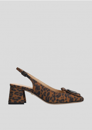 LOLA CRUZ Heleed shoes Mod. 082Z73BK leopard