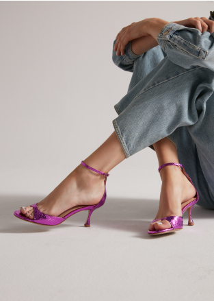 Sandalias Tacon LOLA CRUZ Mod.229Z51BK fucsia