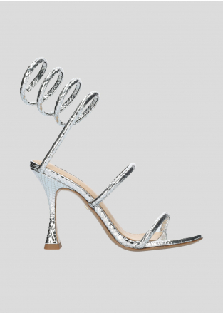 LOLA CRUZ Heeled sandals Mod. 346Z51BK silver