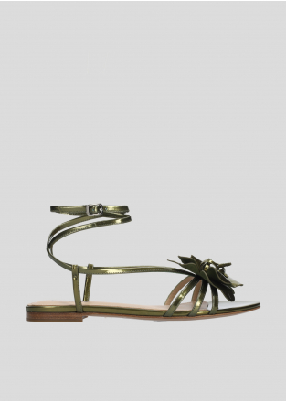 LOLA CRUZ Flat Sandals Mod. 036Z17BK kaki green