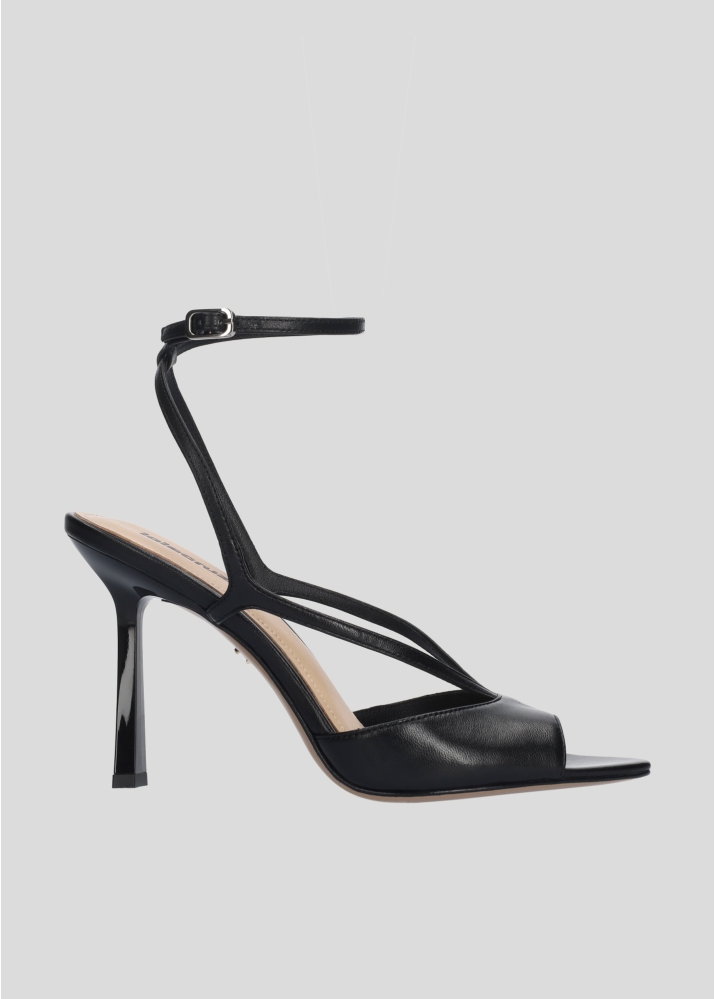 Lailah | Lotus High-heeled Sandals with Cross Straps