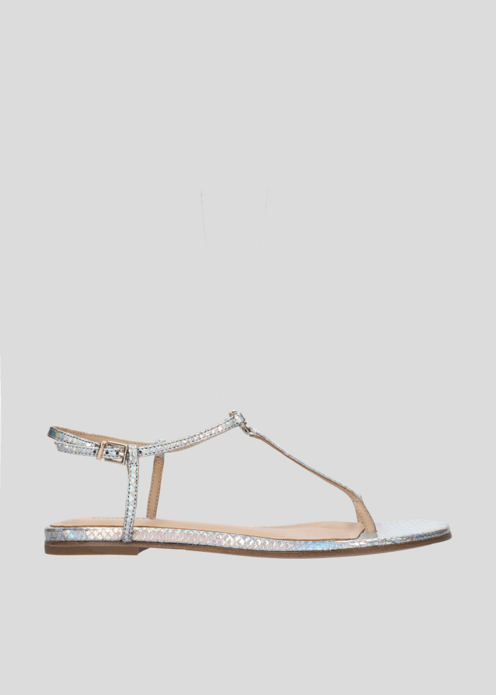 Sandalias Planas LOLA CRUZ Mod.024Z52BK plata