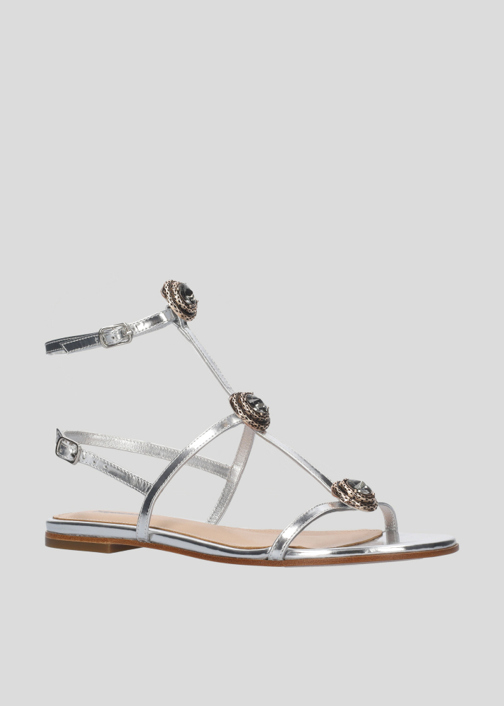 Sandalias Planas LOLA CRUZ Mod.302Z17BK plata