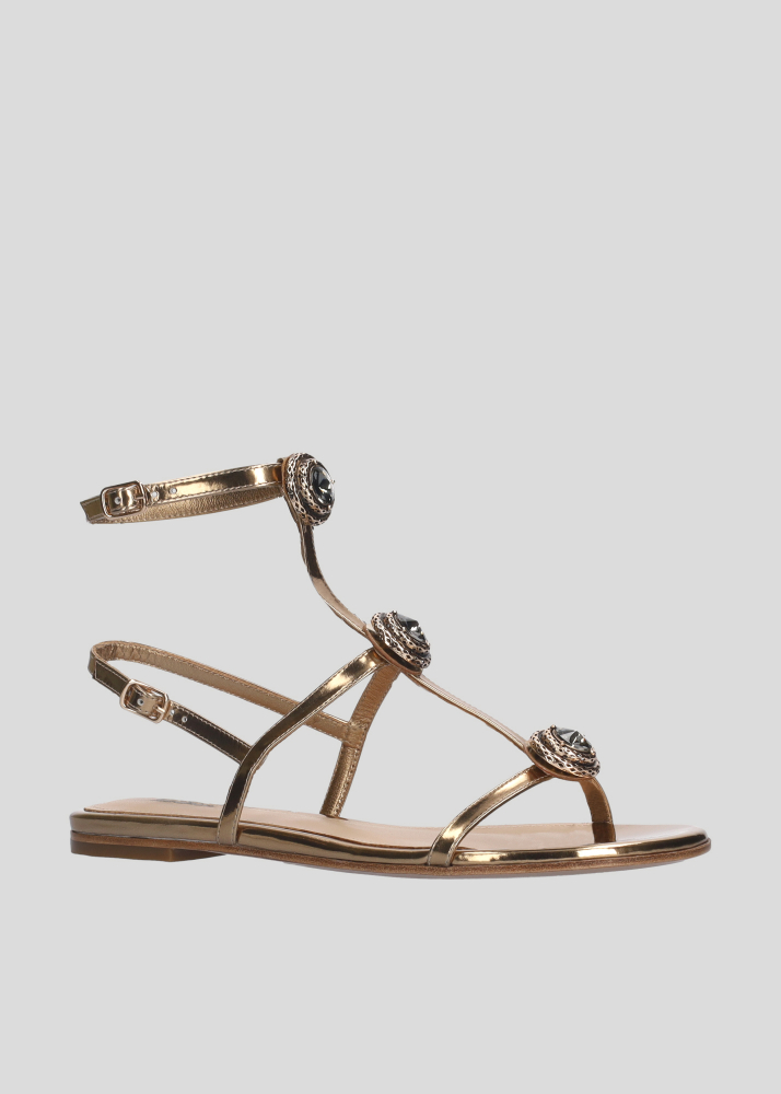 Sandalias Planas LOLA CRUZ Mod.302Z17BK bronce