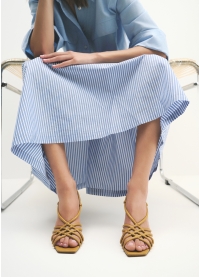 Sandalias Tacon LOLA CRUZ Mod.012Z14BK mostaza