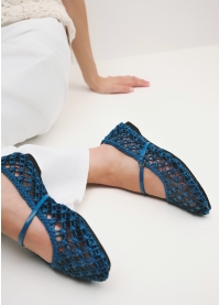 LOLA CRUZ Ballerinas Mod. 028Z14BK sapphire blue