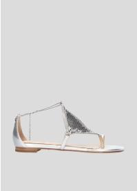 Sandalias Planas LOLA CRUZ Mod.094Z00BK plata