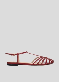 Sandalias Planas LOLA CRUZ Mod.138Z59BK burgundi