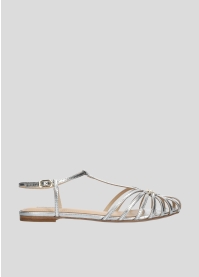 LOLA CRUZ Flat Sandals Mod. 138Z59BK silver