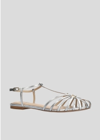 LOLA CRUZ Flat Sandals Mod. 138Z59BK silver