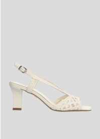 LOLA CRUZ Heeled sandals Mod. 201Z14BK off white