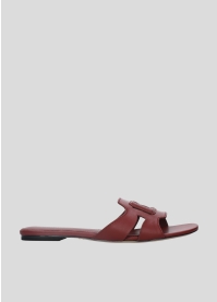 Sandalias Planas LOLA CRUZ Mod.283Z10BK burgundi