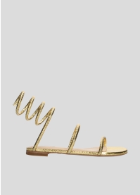LOLA CRUZ Flat Sandals Mod. 343Z51BK gold