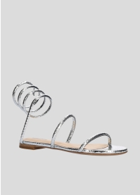 LOLA CRUZ Flat Sandals Mod. 343Z51BK silver