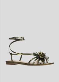 LOLA CRUZ Flat Sandals Mod. 036Z17BK kaki green