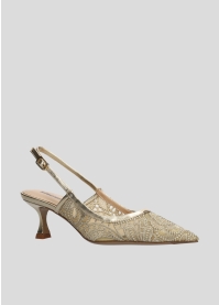 LOLA CRUZ Heleed shoes Mod. 203Z77BK gold