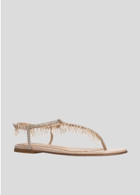 LOLA CRUZ Flat Sandals Mod. 018Z00BK nude