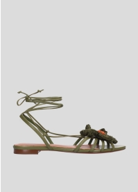 Sandalias Planas LOLA CRUZ Mod.036Z14BK verde kaki