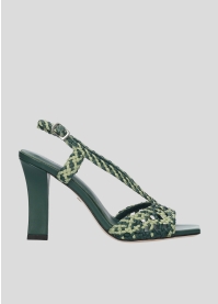 Sandalias Tacon LOLA CRUZ Mod.200Z11BK verde botella